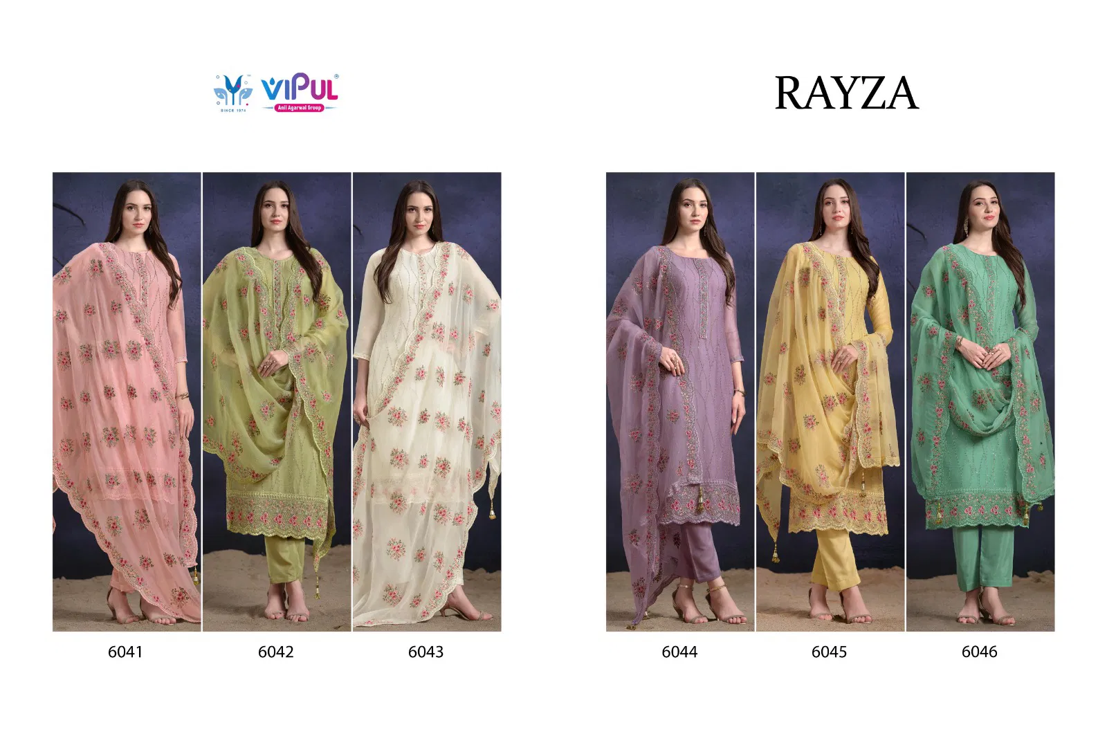 Rayza By Vipul Organza Chiffon Designer Salwar Kameez Wholesale Price In Surat
